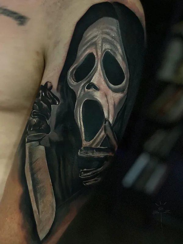 black and grey realism tattoo on full sleeve #52361 | Tattoo Artist Вячеслав Безручко