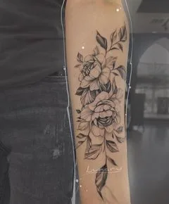 black and grey fineline tattoo on forearm #52372 | Tattoo Artist Пушкина Елена