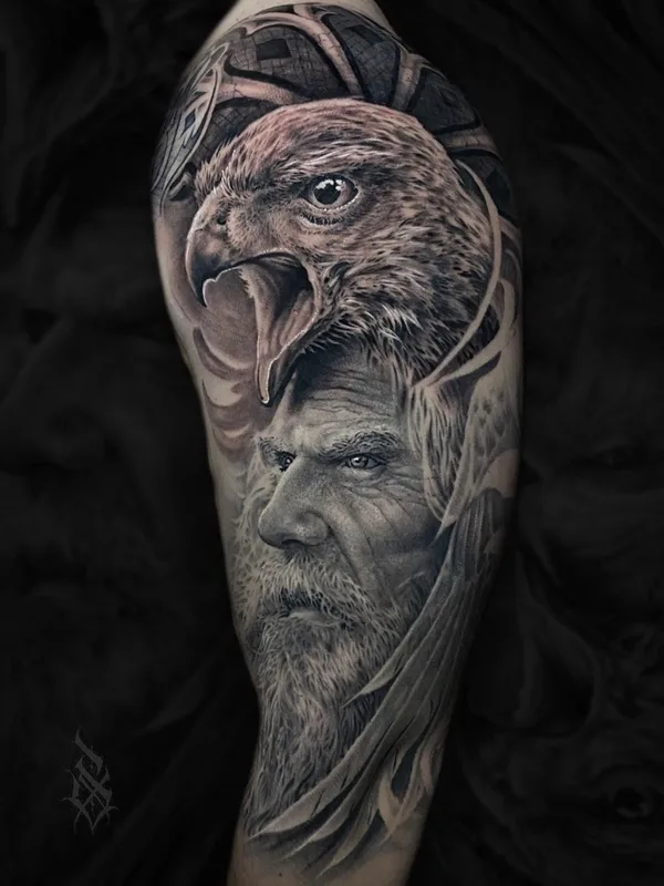 black and grey realism 纹身 在 full sleeve #52662 | 纹身师 Юрий Симакин