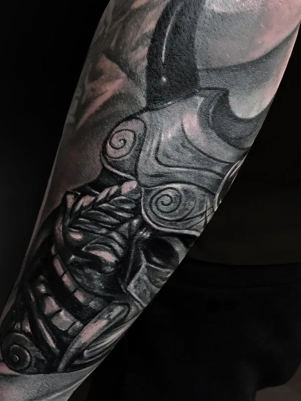 black and grey black and grey Tatuaggio su forearm #52741 | Tatuatore Виталий Козлов