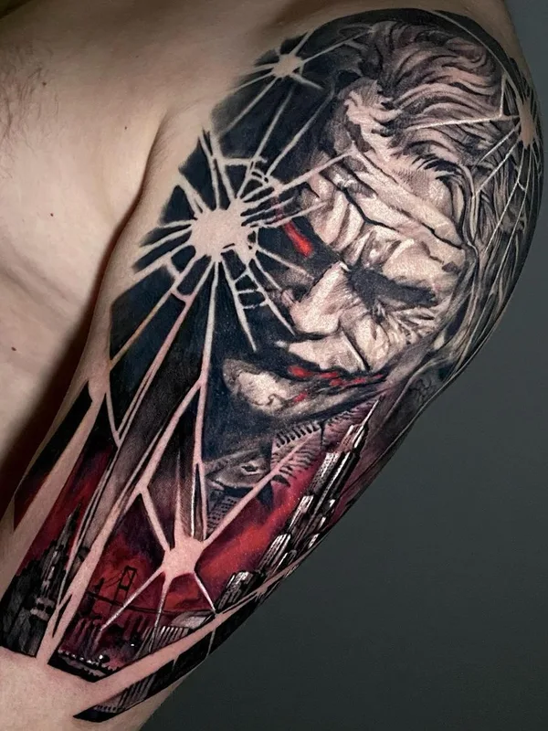 male black and grey realism Tatuaggio su full sleeve #52747 | Tatuatore Виталий Козлов