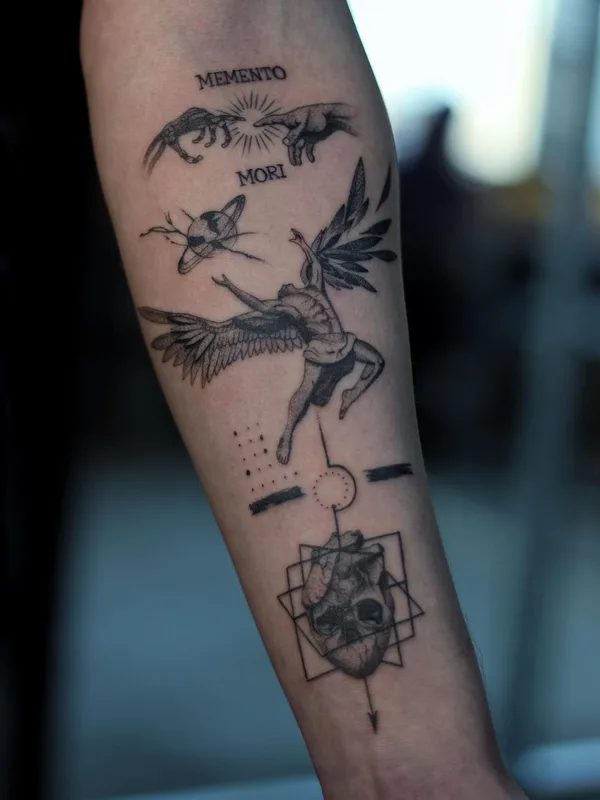 black and grey blackwork tatouage sur forearm #52836 | Artiste tatoueur Игорь Пятых