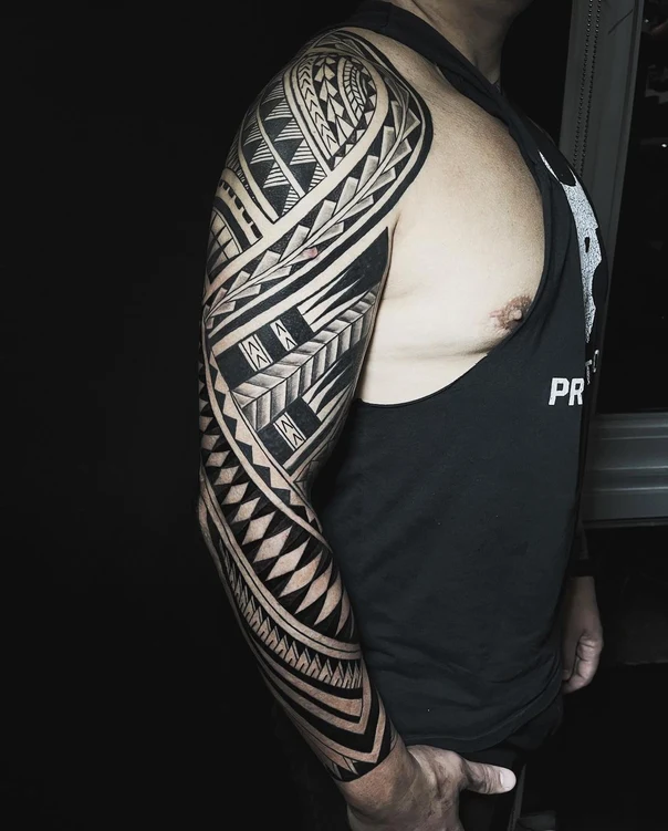 Tribal Geometric, Tribal tattoo on Full Sleeve