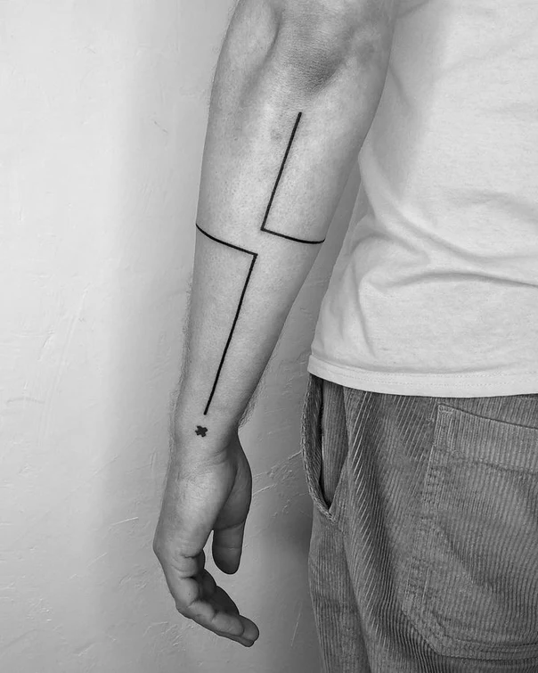 Linework Geometric, Star tattoo on Forearm