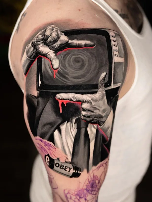 black and grey realism Tatuaggio su bicep #64147 | Tatuatore Denis Sivak