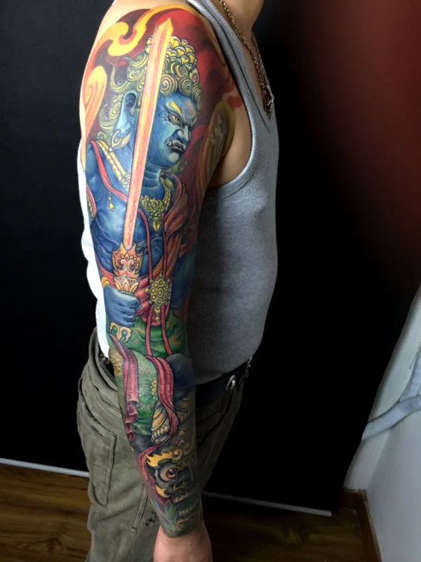 male color japanese 纹身 在 full sleeve #64221 | 纹身师 YZ