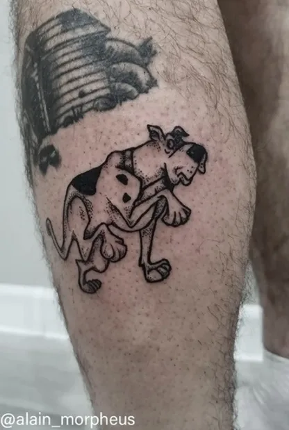 black blackwork Tatuagem em calf #64261 | Tatuador Alain Morpheus