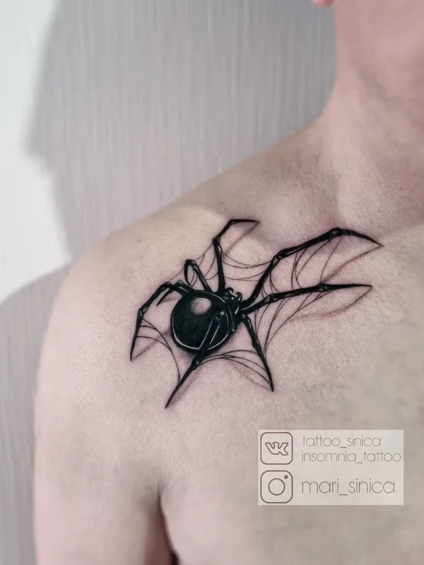 black blackwork 纹身 在 shoulder #64391 | 纹身师 Мари Синица