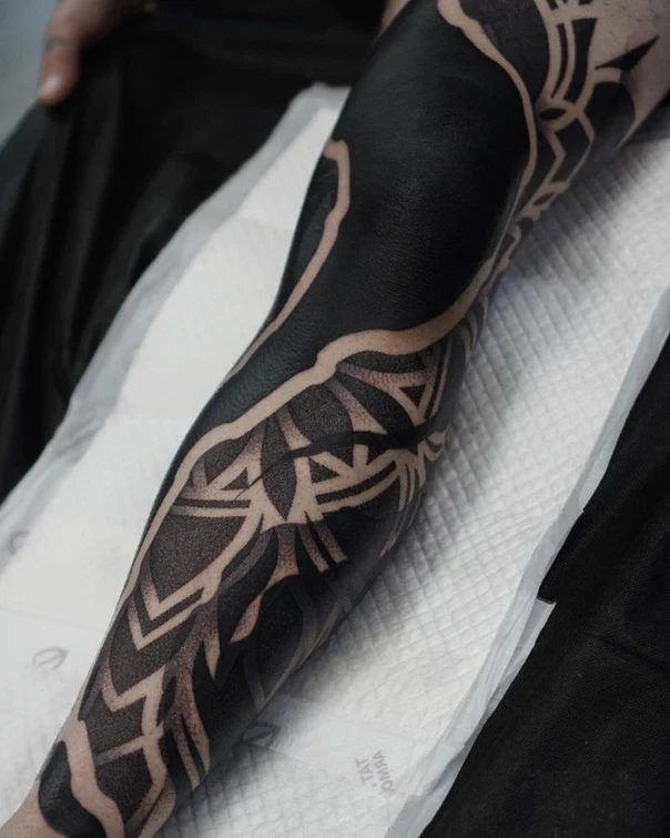 Blackout Geometric, Abstract tattoo on Forearm