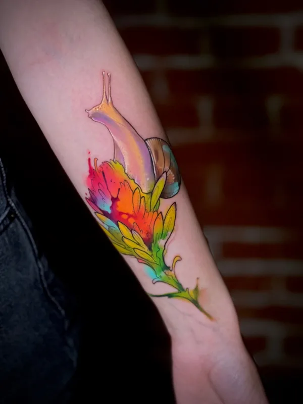 female color watercolor tattoo on forearm #64443 | Tattoo Artist Антон Ковригин (Yellow Dog)