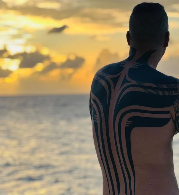 Tribal Geometric tattoo on Full Back
