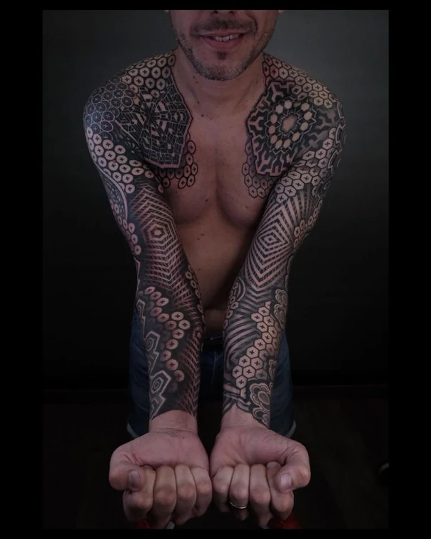 Geometric Geometric, Mandala tattoo on Full Sleeve
