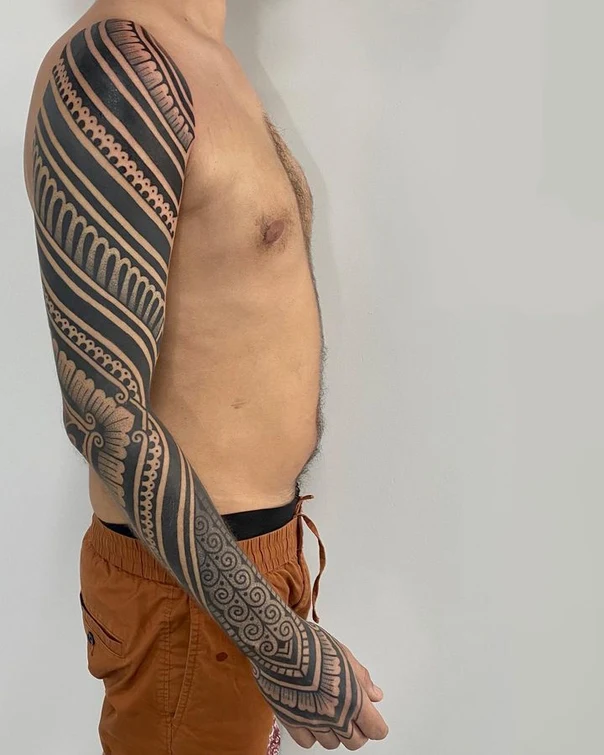 Tribal Geometric, Mandala tattoo on Full Sleeve