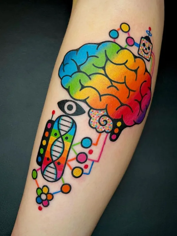 color illustrative 纹身 在 forearm #64527 | 纹身师 Winston The Whale