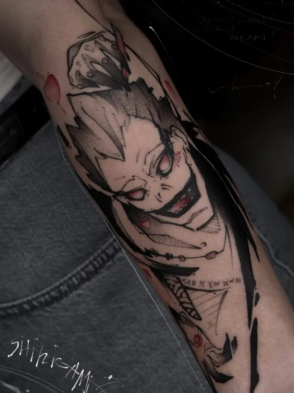 black and grey anime tattoo on forearm #64531 | Tattoo Artist Михаил Моррисон