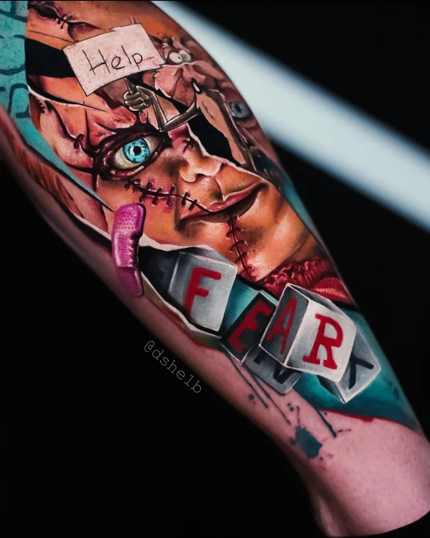 Реализм Chucky, Horror tattoo на Предплечье