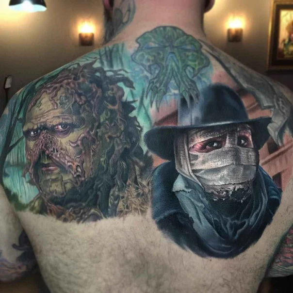 Realism Monster, Portrait tattoo on Full Back