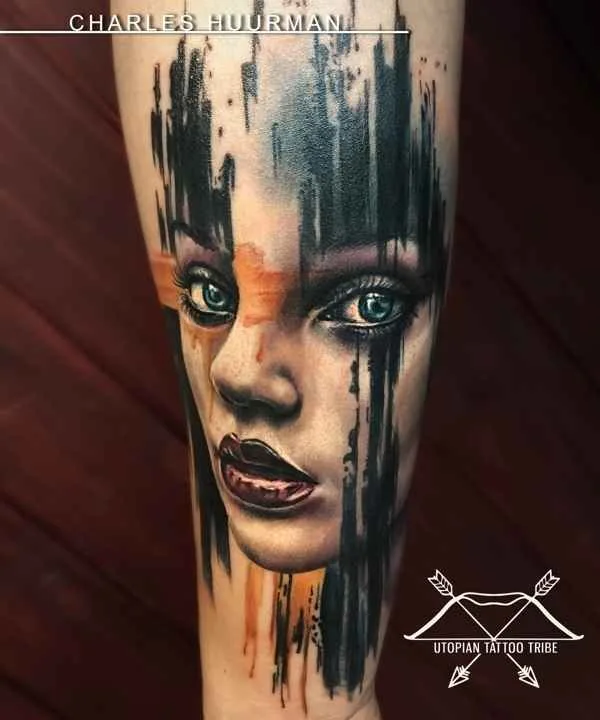 female color realism 纹身 在 forearm #9045 | 纹身师 Charles Huurman