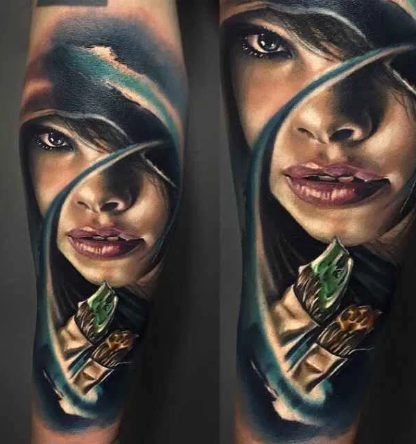 female color realism 纹身 在 forearm #9044 | 纹身师 Charles Huurman