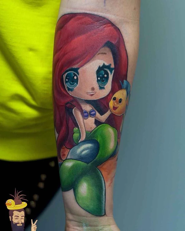 Аниме Mermaid, Fish tattoo на Предплечье