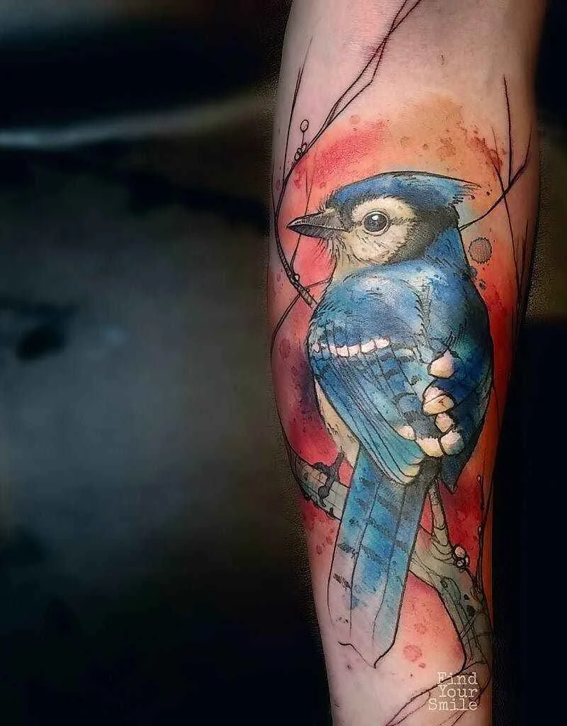 Watercolor tattoo - Russell Van Schaick