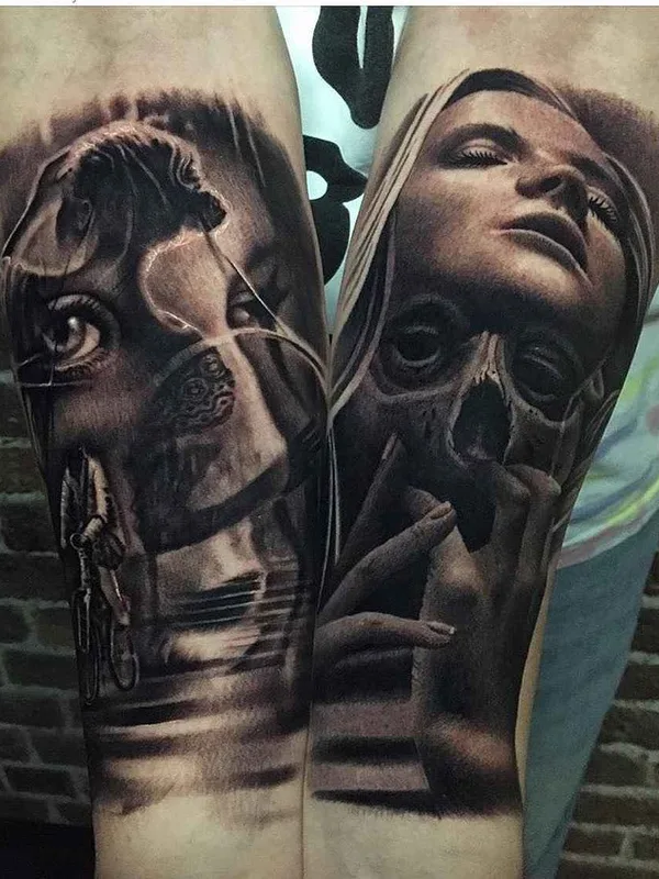 black and grey realism 纹身 在 forearm #8978 | 纹身师 Ryan Evans