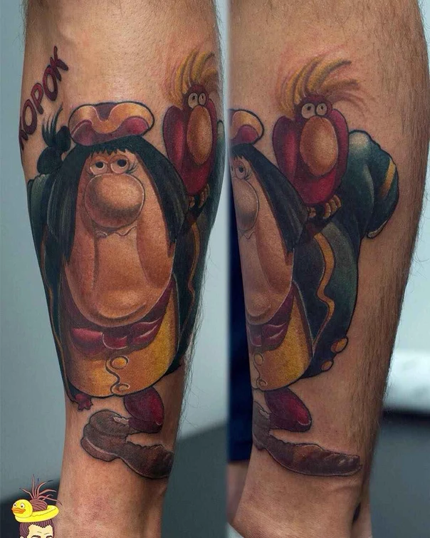 Cartoon Character, Bird tattoo на Икра