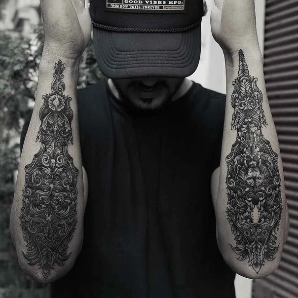 Ornamental Ornamental, Floral tattoo on Forearm