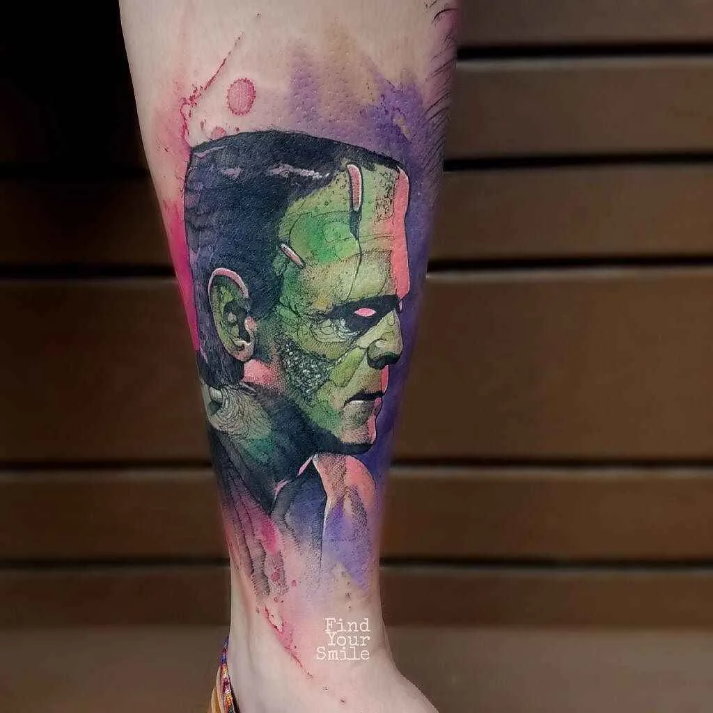 Tattoo artist Russell Van Schaick color watercolor sketch tattoo