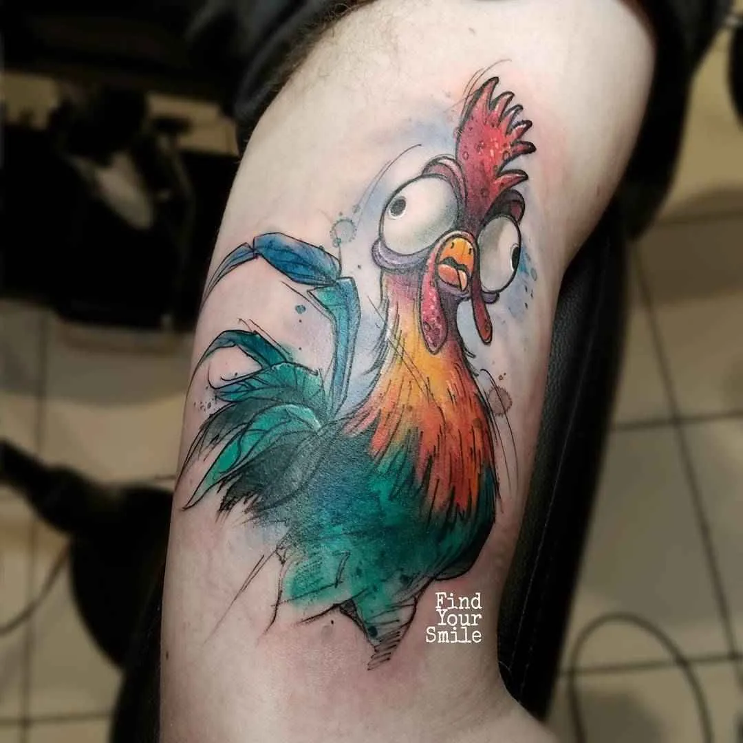 Tattoo artist Russell Van Schaick color watercolor sketch tattoo