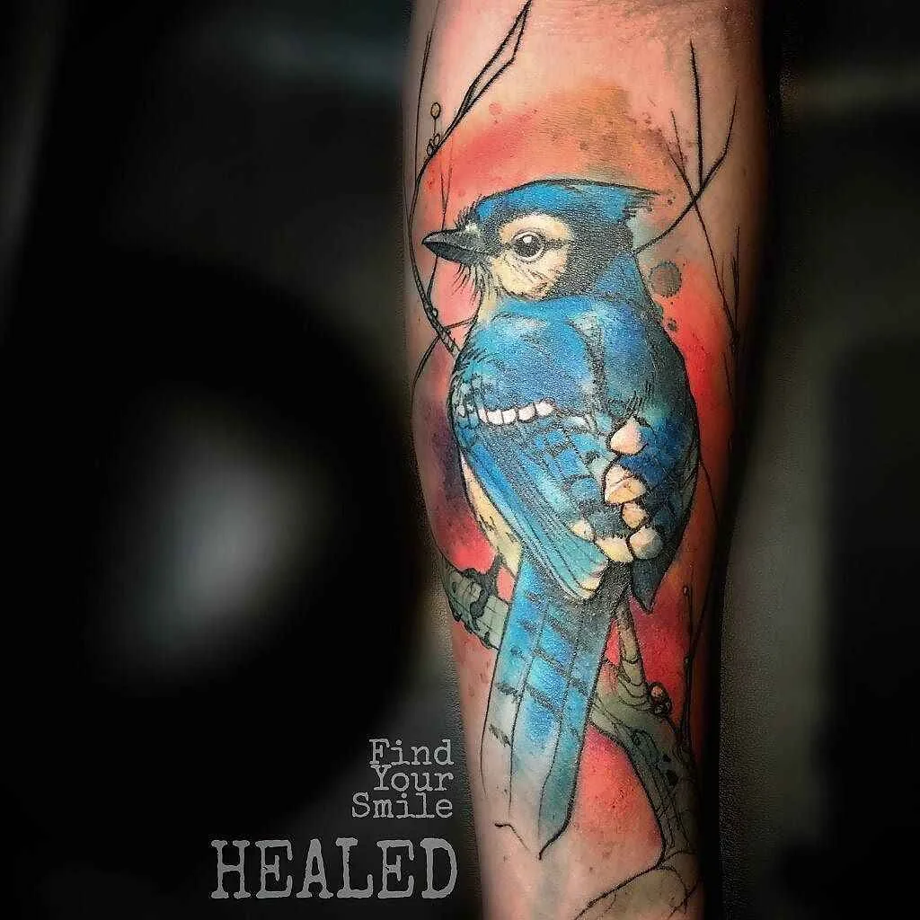 Tattoo artist Russell Van Schaick color watercolor sketch tattoo