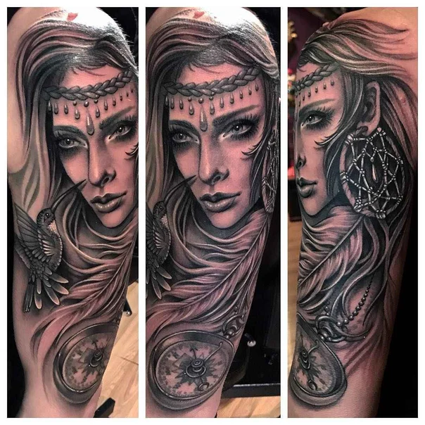 Realism Portrait, Bird tattoo on Forearm