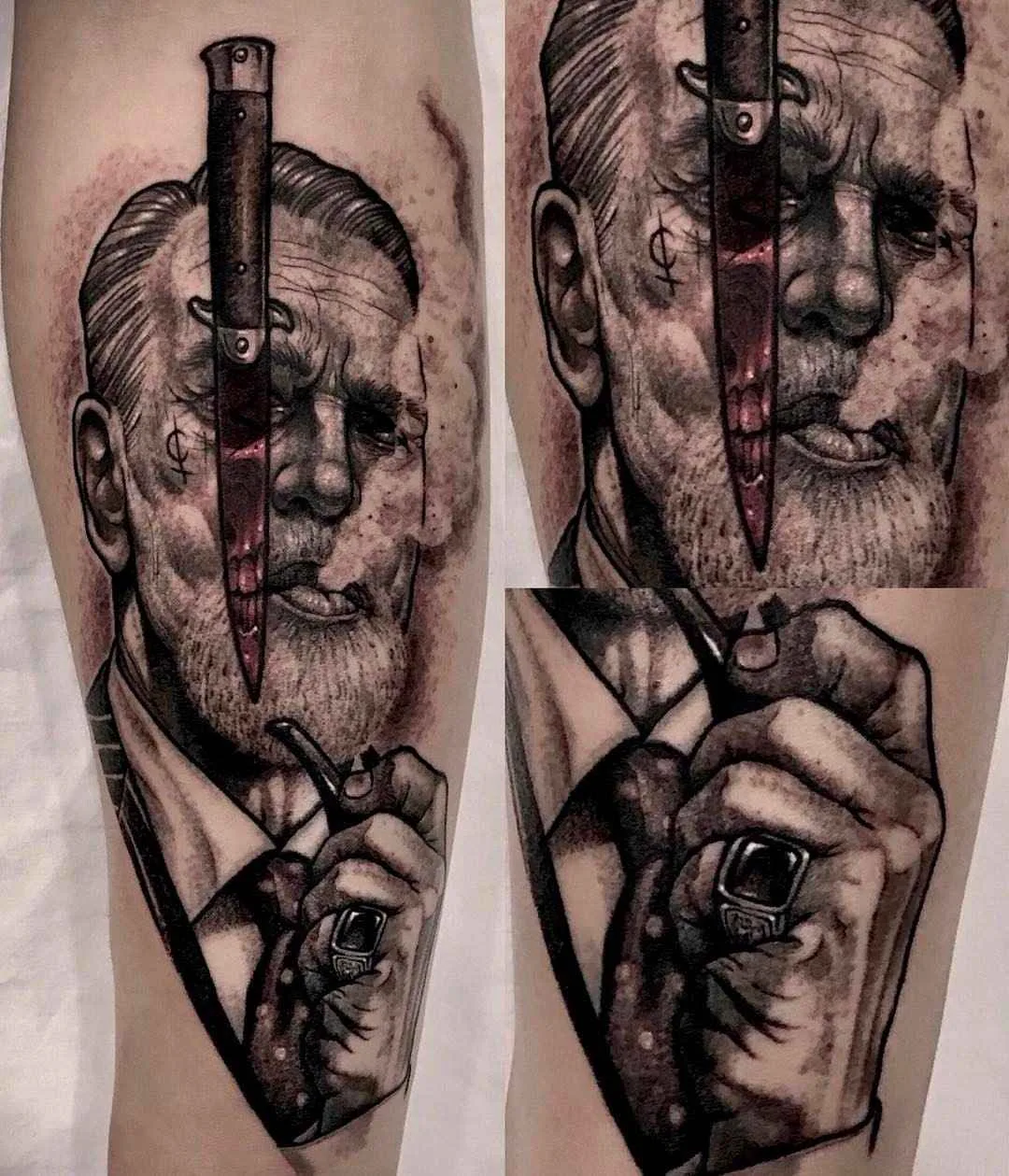 Tattoo artist Varo Tattooer stylish black and grey realism tattoo
