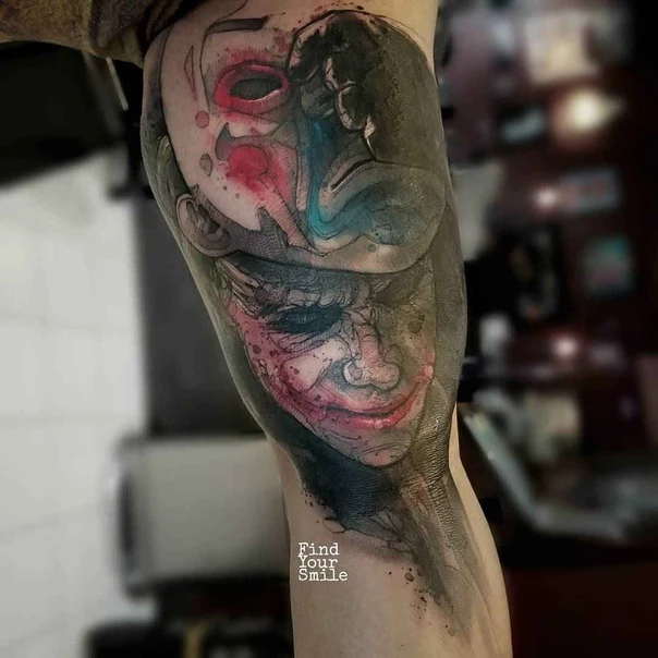 Sketch Face tattoo on Forearm