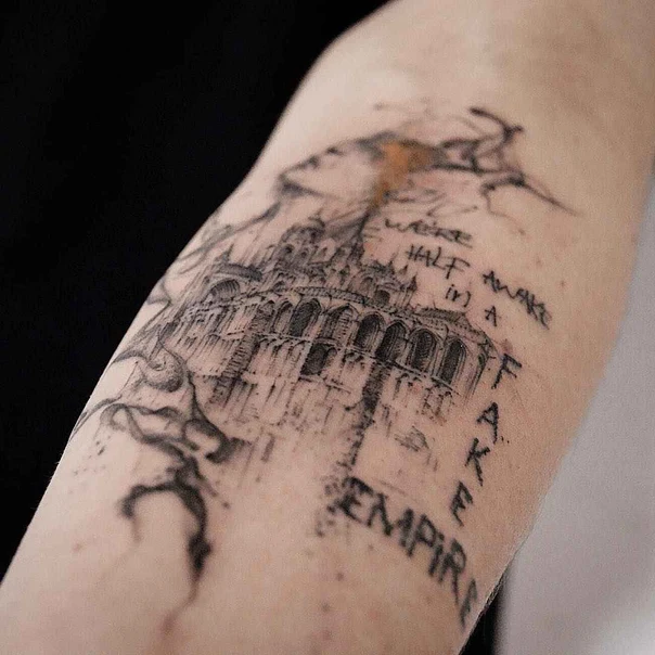 Sketch Architecture, Lettering tattoo on Forearm