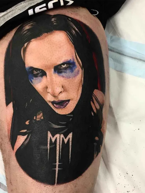 color portrait tattoo on thigh #9612 | Tattoo Artist Daniel Molloy