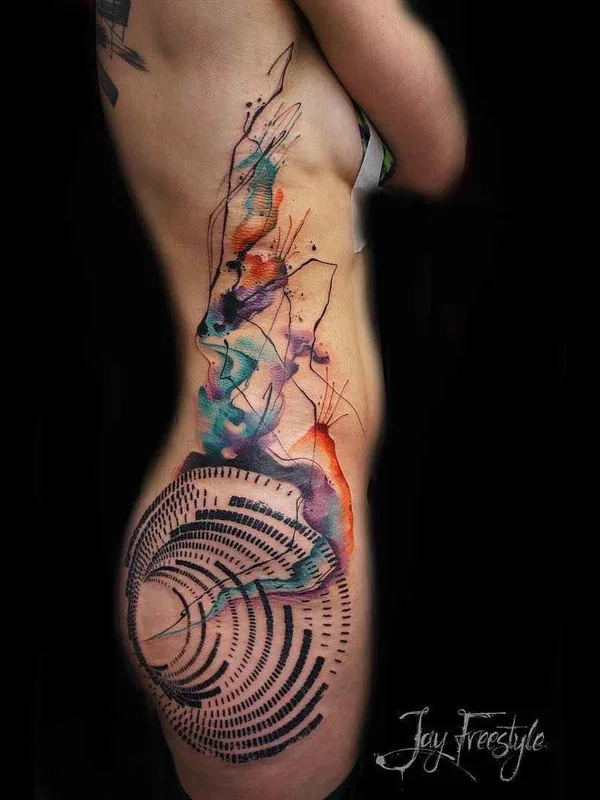 female color abstract татуировка на side #9939 | Тату мастер Jay Freestyle
