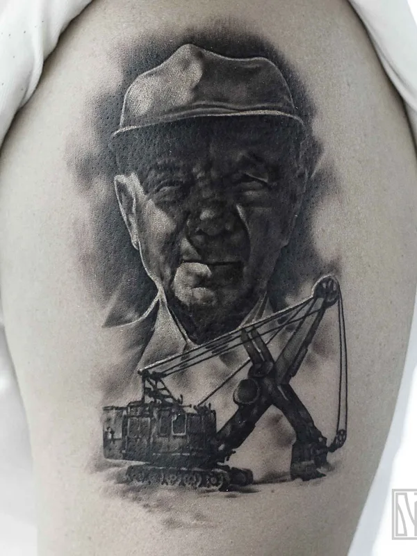 black and grey black and grey tattoo on bicep #9238 | Tattoo Artist Алексей Бузунов