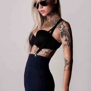 🔥 Горячие фото, портфолио модели  #8677 Тату модель Sara Fabel