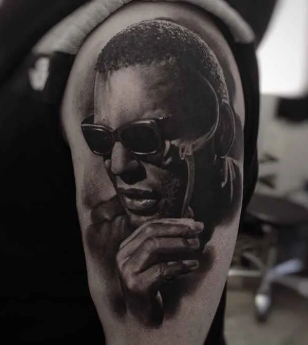 black and grey realism tattoo on upper arm #8508 | Tattoo Artist Ден Яковлев