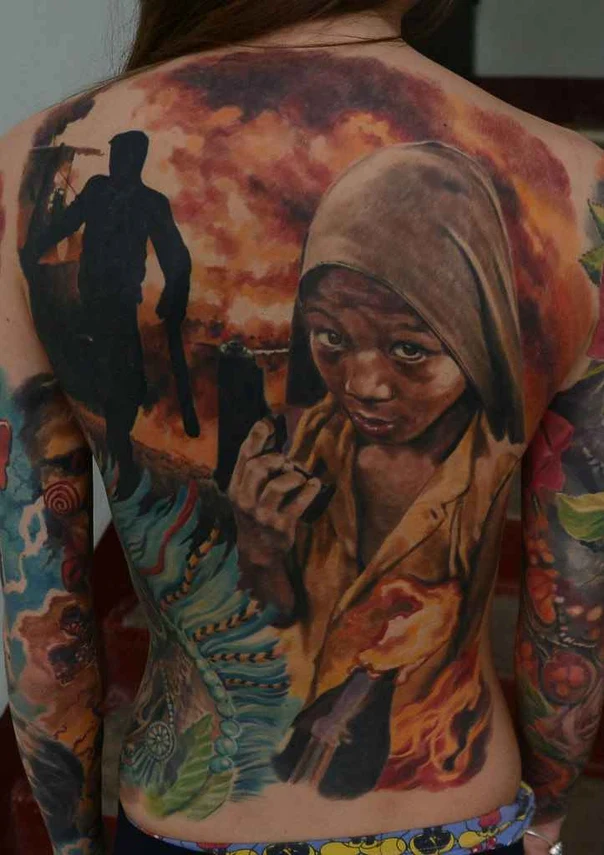 Реализм Portrait, Figure tattoo на Спина (полная)