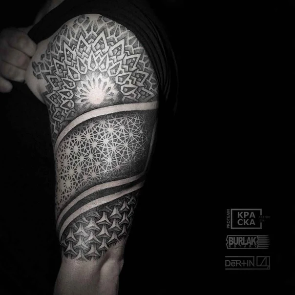Геометрия Mandala, Geometric tattoo на Полный рукав
