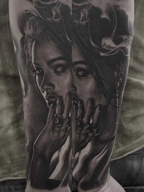 female black and grey realism tattoo on forearm #8503 | Tattoo Artist Ден Яковлев