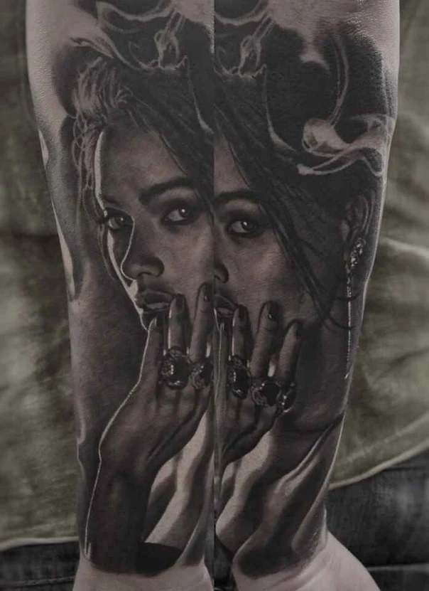 Реализм Portrait, Woman tattoo на Предплечье