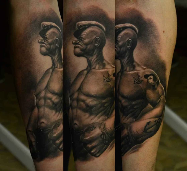 Реализм Popeye, Anchor tattoo на Предплечье