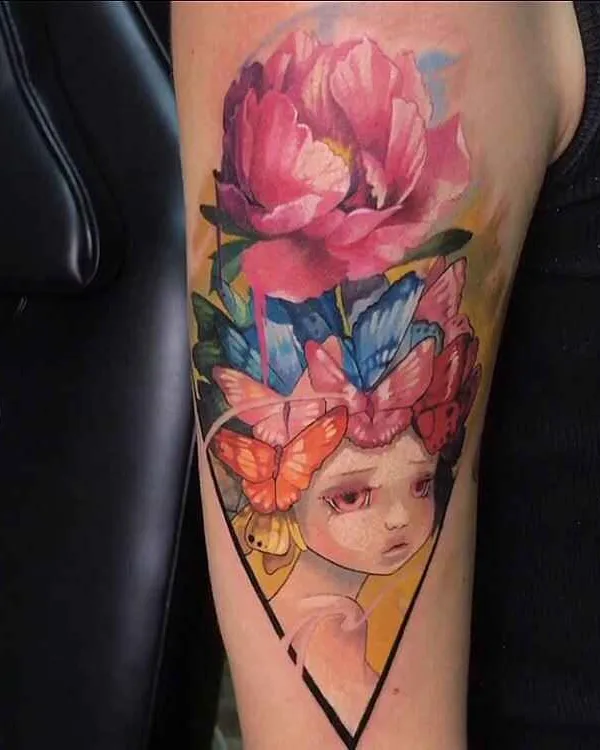 female color illustrative 纹身 在 upper arm #10135 | 纹身师 Тимур Денисенко