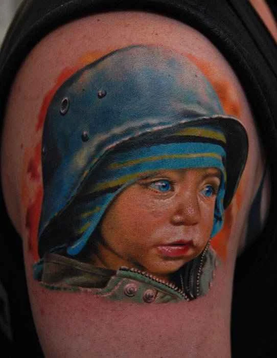 Реализм Portrait, Child tattoo на Дельта