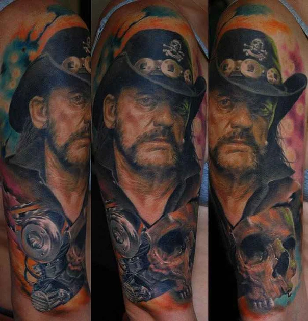 Реализм Portrait, Skull tattoo на Полный рукав