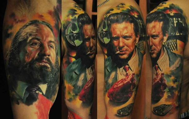 Реализм Portrait, Heart tattoo на Полный рукав