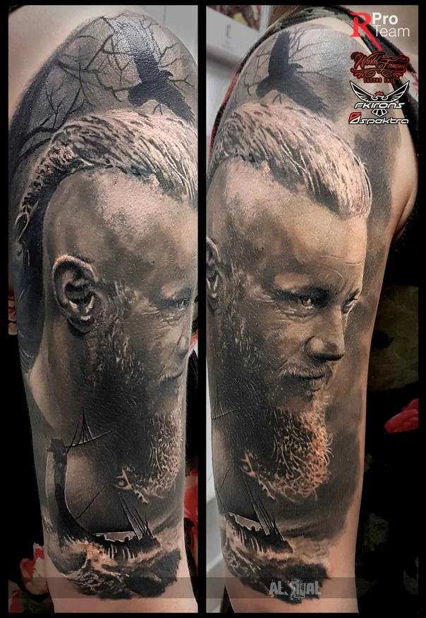 Реализм Portrait, Ship tattoo на Полный рукав